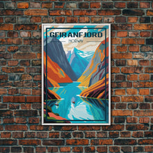 Load image into Gallery viewer, Geirangerfjord Wall Art, Norway Travel Poster, Europe Wall Poster, Travel Wall Print, Travel Poster, Travel Wall Art, Canvas Wall Print