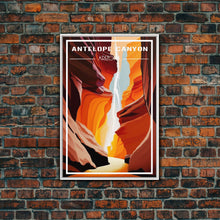 Load image into Gallery viewer, Arizona Artwork, Arizona Poster, Antelope Canyon, Travel Wall Print, Travel Poster, Travel Artwork, Travel Wall Art, Canvas Wall Print