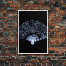 Cargar imagen en el visor de la galería, Folding Fan Wall Art, Chinese Art Print, White Fan, Black And White, Minimalist Print, Wall Decor, Canvas Print, Wall Art, Framed Canvas