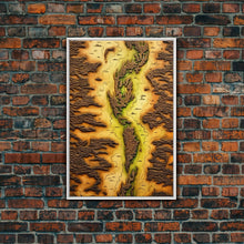 Carregar imagem no visualizador da galeria, Abstract Wall Decor, Yellow Abstract Art, Geography Wall Art, Map Wall Art, Wall Decor, Canvas Print, Wall Art, Framed Canvas