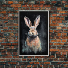 Load image into Gallery viewer, Animal Wall Art, Bunny Art Print, Rabbit Wall Decor, Minimalist Wall Art, Wall Decor, Canvas Print, Wall Art, Framed Canvas Art