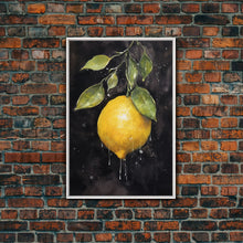 Carregar imagem no visualizador da galeria, Food Art, Lemon Wall Decor, Fruit Wall Art, Kitchen Wall Art, Minimalist Wall Art, Wall Decor, Canvas Print, Wall Art, Framed Canvas Art
