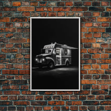 Carregar imagem no visualizador da galeria, Food Truck Wall Art, Truck Wall Decor, Food Art, Black And White Art, Minimalist Print, Wall Decor, Canvas Print, Wall Art, Framed Canvas