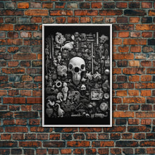 Cargar imagen en el visor de la galería, Collection of Trinkets Wall Art, Weird Wall Art, Black And White, Minimalist Print, Wall Decor, Canvas Print, Wall Art, Framed Canvas