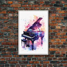 Load image into Gallery viewer, Grand Piano Wall Art, Musical Instrument Print, Studio Art, Framed Canvas Print, Piano Art, Baby Grand Piano