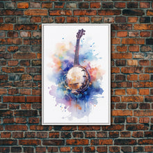 Load image into Gallery viewer, Banjo Gift, Banjo Wall Art Canvas Print, Country Music Art, Guitar Art, Banjo Poster Print, Banjo Gifts, Musical Art, Southern Music Decor