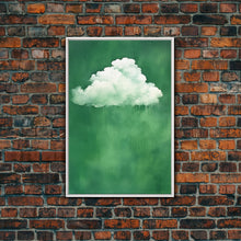 Load image into Gallery viewer, Emerald Green Rain Cloud Wall Art, Framed Canvas Or Poster Print, Abstract Art Print, Minimalist Wall Decor, Maximalist Decor, Dark Green