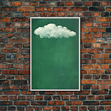 Load image into Gallery viewer, Emerald Green Rain Cloud Wall Art, Framed Canvas Or Poster Print, Abstract Art Print, Minimalist Wall Decor, Maximalist Decor, Dark Green