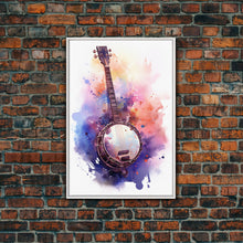 Load image into Gallery viewer, Banjo Gift, Banjo Wall Art Canvas Print, Country Music Art, Guitar Art, Banjo Poster Print, Banjo Gifts, Musical Art, Southern Music Decor