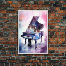 Load image into Gallery viewer, Grand Piano Wall Art, Musical Instrument Print, Studio Art, Framed Canvas Print, Piano Art, Baby Grand Piano