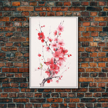 Cargar imagen en el visor de la galería, Cherry Blossom, Pink Flowers, Floral Wall Art, Nature Art, Canvas Print, Wall Art, Vertical Art, Housewarming Gift, Country Home Wall Art