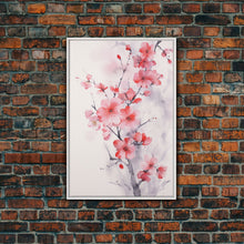 Cargar imagen en el visor de la galería, Cherry Blossom, Japanese Wall Art, Floral Wall Print, Nature Art, Canvas Print, Wall Art, Vertical Art, Modern Home Decor, Gift For The Home