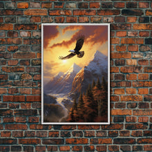Load image into Gallery viewer, Eagle Wall Art, Mountain Art Print, Animal Art, Nature Print, Canvas Print, Wall Art, Vertical Art, Gift For Boss, Camper Wall Decor