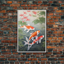 Carregar imagem no visualizador da galeria, Fish Painting, Zen Wall Art, Koi Fish Wall Art, Fish Wall Art, Canvas Print, Wall Art, Vertical Art, Southern Decor, Office Wall Decor