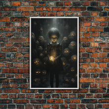 Load image into Gallery viewer, Dark Fantasy Art, Spooky Decor, Goth Decor, Canvas Print, Wall Art, Vertical Print, Dark Wall Art, Video Game Art, Gaming Wall Decor