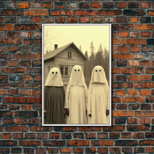Load image into Gallery viewer, Ghost Art Print, Haunted House Art, Horror Art Print, Spooky Room Decor, Canvas Print, Wall Art, Vertical Print, Home Decor, Wall Decor