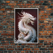 Load image into Gallery viewer, Dragon Art, Sculpture Wall Art, Asian Decor, Canvas Print, Wall Art, Vertical Print, Gift For Couples, Dorm Room Art, Living Room Prints