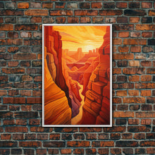 Carregar imagem no visualizador da galeria, Canyon Wall Art, Sunset Wall Print, Landscape Print, Canvas Print, Wall Art, Vertical Art, Friendship Gift, Above Bed Art, Camper Wall Decor