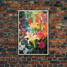 Cargar imagen en el visor de la galería, Flowers Wall Print, Floral Art, Calla Lily Print, Spring Art, Canvas Print, Wall Art, Vertical Art, Congratulations Gift, Country Home Art
