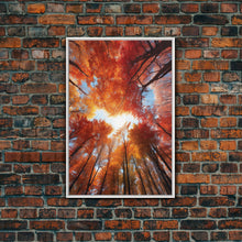 Carregar imagem no visualizador da galeria, Fall Wall Art, Trees Art Print, Nature Wall Art, Canvas Print, Wall Art, Vertical Art, Nature Lover Gift, Modern Office Art, Living Room Art