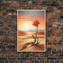 Load image into Gallery viewer, Desert Art Print, Cactus Wall Art, Landscape Art, Sunset Wall Art, Canvas Print, Wall Art, Vertical Art, Unique Wall Decor, Ranch Decor
