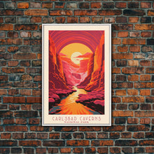 Carregar imagem no visualizador da galeria, Carlsbad Caverns National Park New Mexico Travel Art, National Park Print, Minimalist Travel Art, Midcentury Modern Style Landscape Painting