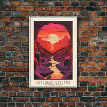 Load image into Gallery viewer, Carlsbad Caverns National Park Travel Poster Print, Canvas Print Wall Art, New Mexico Travel Art, Midcentury Modern Travel Decor