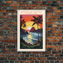 Load image into Gallery viewer, American Samoa National Park, Framed Wall Art Canvas Print, Travel Poster, Travel Art, Roadtrip Decor, Cool Wall Art, Retro State Park Art