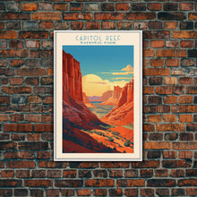 Carregar imagem no visualizador da galeria, Capital Reef National Park Travel Poster Print, Canvas Print Wall Art, Utah Travel Art, Midcentury Modern Travel Decor