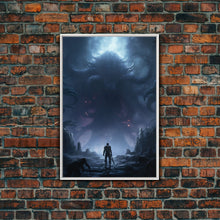 Load image into Gallery viewer, Apocalypse, Dark Art Print, dark fantasy art, Canvas Print, Wall Hanging, Portrait Art, Spooky Decor, Horror Home Decor, Unique Gift