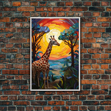 Carregar imagem no visualizador da galeria, Giraffe Decor, Nursery Wall Decor, Canvas Print, Wall Hanging, Portrait Art, Giraffe Gift, Playroom Art, Safari Art, Entryway Prints