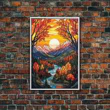 Carregar imagem no visualizador da galeria, Fall Wall Art, Abstract Nature Print, Forest Wall Art, Canvas Print, Wall Hanging, Portrait Art, Dining Room Decor, Moving Gift, Room Decor