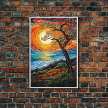 Load image into Gallery viewer, Beach Art, Sunset, Abstract Art, Ocean Wall Art, Canvas Print, Wall Hanging, Portrait Art, Gift For Her, Kitchen Wall Decor, Farmhouse Art