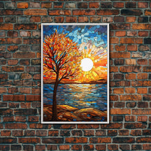Carregar imagem no visualizador da galeria, Abstract Art, Tree Wall Art, Ocean Wall Art, Sunset, Canvas Print, Wall Hanging, Portrait Art, Nature Print, Office Decor, Entryway Prints