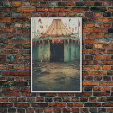 Carregar imagem no visualizador da galeria, Carnival Art, Circus Tent, Minimalist Art, Canvas Print, Wall Hanging, Portrait Art, Creepy Wall Decor, Spooky Art Print, Modern Prints