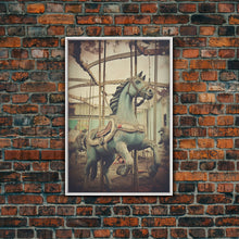 Carregar imagem no visualizador da galeria, Abandoned Circus, Carousel Art, Carnival Art, Canvas Print, Wall Hanging, Portrait Art, College Dorm Decor, Gaming Wall Decor, Office Art