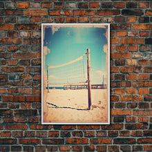 Load image into Gallery viewer, Beach, Volleyball, Beach Decor, Sports Art, Canvas Print, Wall Hanging, Portrait Art, Volleyball Mom, Tiny House Decor, Family Gift