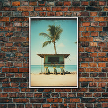 Load image into Gallery viewer, Beach Wall Art, Palm Tree Wall Art, Tropical Art, Canvas Print, Wall Hanging, Portrait Art, Anniversary Gift, Above Bed Art, Bedroom Prints