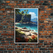 Load image into Gallery viewer, Beach Wall Art, Framed Canvas Print, Beach Canvas Wall Art, Long Beach Wall Art - "Abandoned" - Stuck On A Desert Island