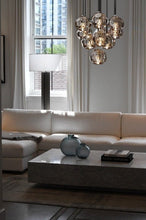 Carregar imagem no visualizador da galeria, 19 Lights - Boule De Cristal Round Clustre LED Cut Smoke Crystal Ceiling Chandelier
