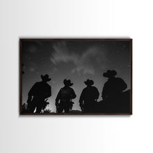 Load image into Gallery viewer, Cowboy Prints Framed Wall Art, Western Decor, Farmhouse Decor, Cowboy Photography, Gloss Metal Wall Art, Wood Framed Rustic Decor