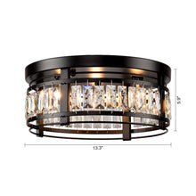 Carregar imagem no visualizador da galeria, 3-Light Modern Crystal Flush Mount Ceiling Light