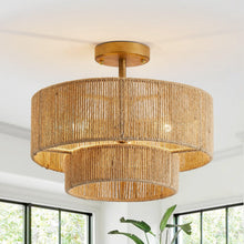 Carregar imagem no visualizador da galeria, 3-Light Traditional Farmhouse Wabi-Sabi Flush Mount Light