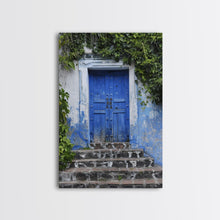 Cargar imagen en el visor de la galería, Change2 Mexican Wall Art, Colorful Mexican Door Architecture Painting Framed Canvas Print, Traditional Hacienda Architecture, Ready To Hang