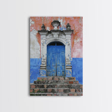 Cargar imagen en el visor de la galería, Change3 Mexican Wall Art, Colorful Mexican Door Architecture Painting Framed Canvas Print, Traditional Hacienda Architecture, Ready To Hang