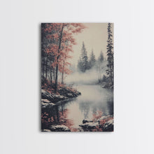 Carregar imagem no visualizador da galeria, Canvas Print of Serene Winter Landscape with Snow and Bare Trees, Winter Wall Art, Moody Landscape, Gift Idea, Minimalist Seasonal Decor