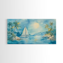 Carregar imagem no visualizador da galeria, Festive Boat Lighthouse Framed Canvas Print Christmas Nautical Holiday Art Beach Christmas Decor Best Gift Christmas Art Prints 2024