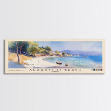 Load image into Gallery viewer, Alaçatı 11 Beach, Turkey Watercolor Beach Print, Vacation Gift, Turkey Wall Art, Beach Painting, Beach Decor, Beach Painting