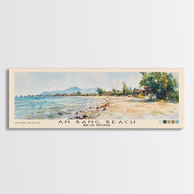 Load image into Gallery viewer, An Bang Beach, Hoi An, Vietnam Watercolor Beach Print, Vacation Gift, Hoi An, Vietnam Wall Art, Framed Canvas Print, Framed Beach Painting