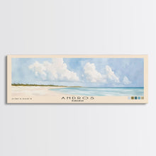 Load image into Gallery viewer, Andros, Bahamas Watercolor Beach Print, Vacation Gift, Bahamas Wall Art, Framed Canvas Print, Framed Beach Painting